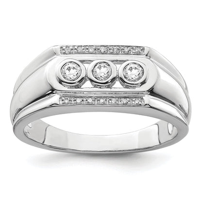 14K Weißgold Herrenring mit im Labor gezüchteten VS/SI+ G+ Diamanten