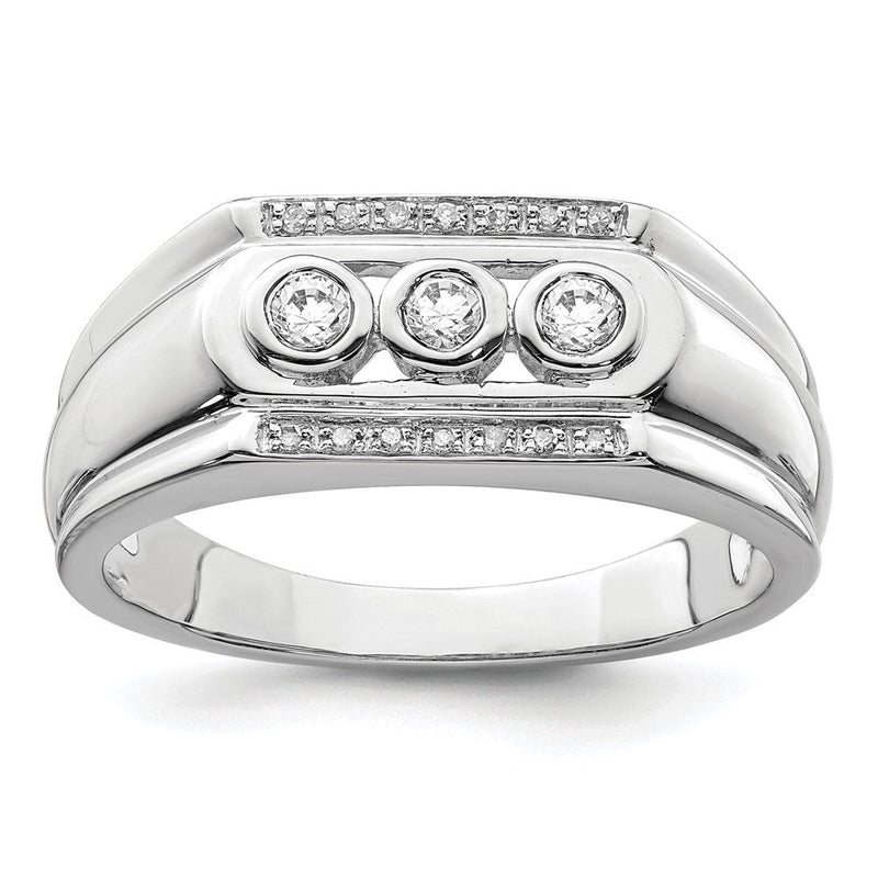 14K Weißgold Herrenring mit im Labor gezüchteten VS/SI+ G+ Diamanten