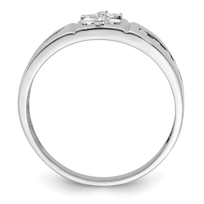 14K Weißgold Herrenring mit Kreuz, 0,25 ct. Laborgezüchteten Diamanten, VS/SI+ G+
