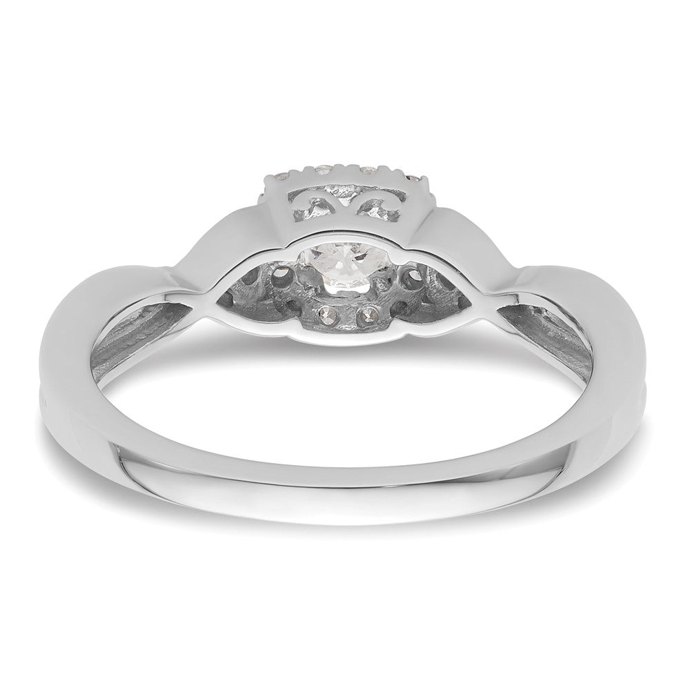 14K Weißgold Verlobungsring mit 0,33 ct. im Rundschliff, gezüchteten Diamanten VS/SI+ G+ und Bypass-Fassung