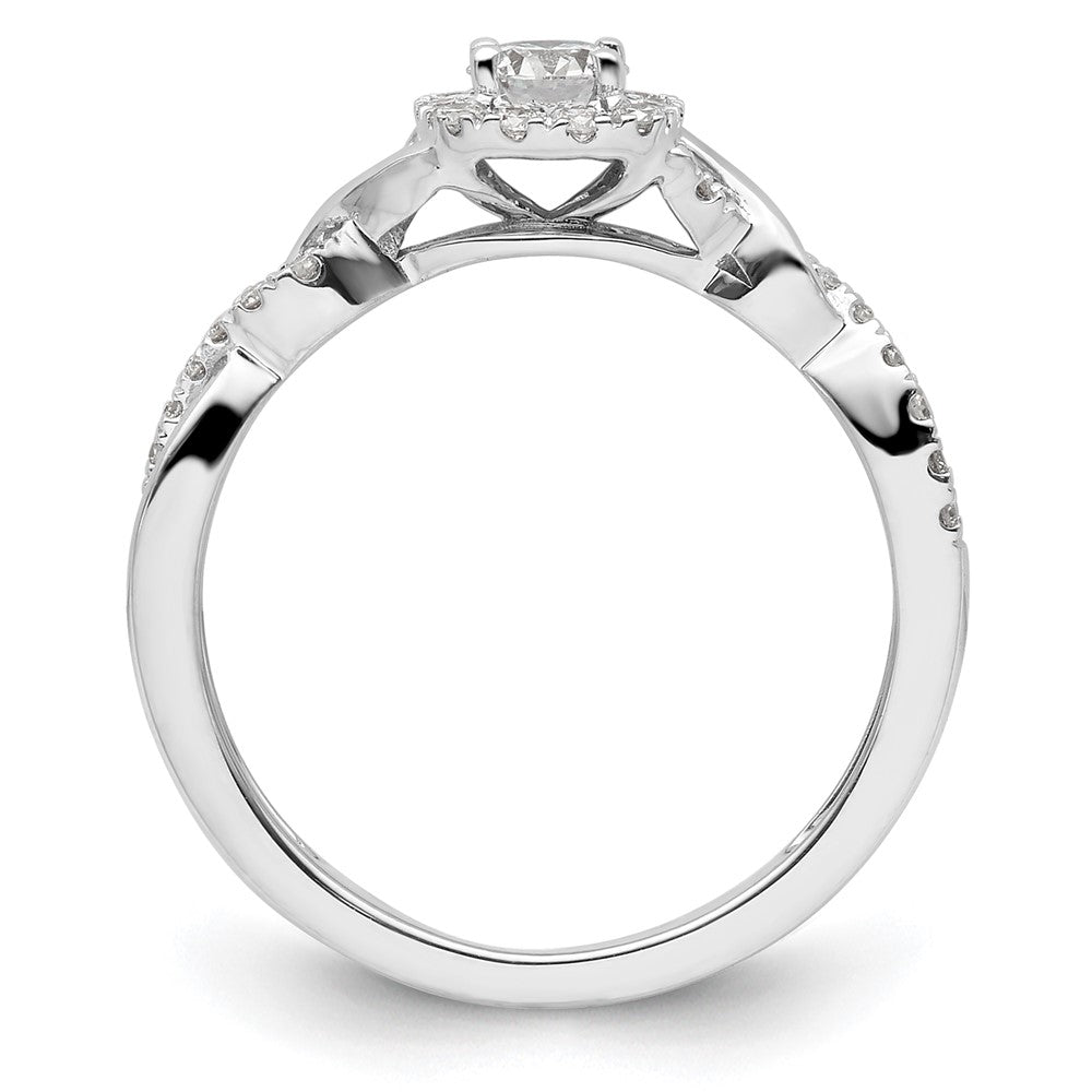 14K Weißgold Bypass-Verlobungsring mit 0,5 ct. laborgezüchtetem Diamant im Rundschliff, VS/SI+ G+