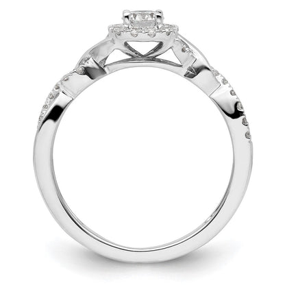 14K Weißgold Bypass-Verlobungsring mit 0,5 ct. laborgezüchtetem Diamant im Rundschliff, VS/SI+ G+