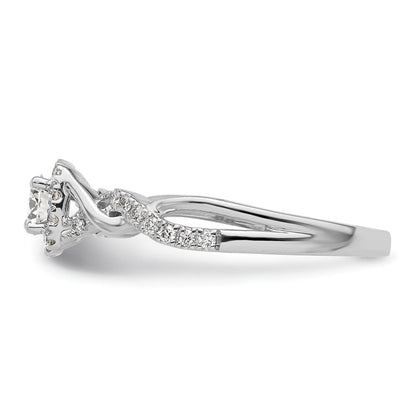 14K Weißgold Bypass-Verlobungsring mit 0,5 ct. laborgezüchtetem Diamant im Rundschliff, VS/SI+ G+