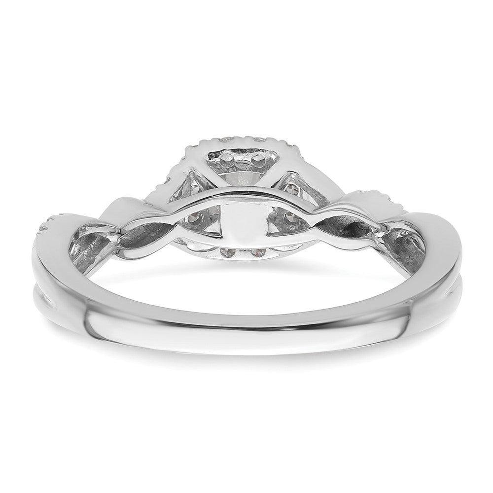 14K Weißgold Bypass-Verlobungsring mit 0,5 ct. laborgezüchtetem Diamant im Rundschliff, VS/SI+ G+