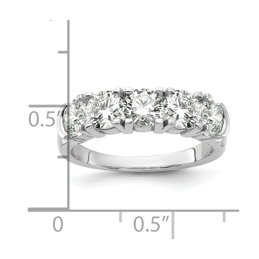 14K Weißgold Fünf-Stein-Ring mit 1,75 ct. Laborgezüchteten Diamanten VS/SI+ G+