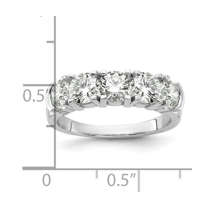 14K Weißgold Fünf-Stein-Ring mit 1,75 ct. Laborgezüchteten Diamanten VS/SI+ G+