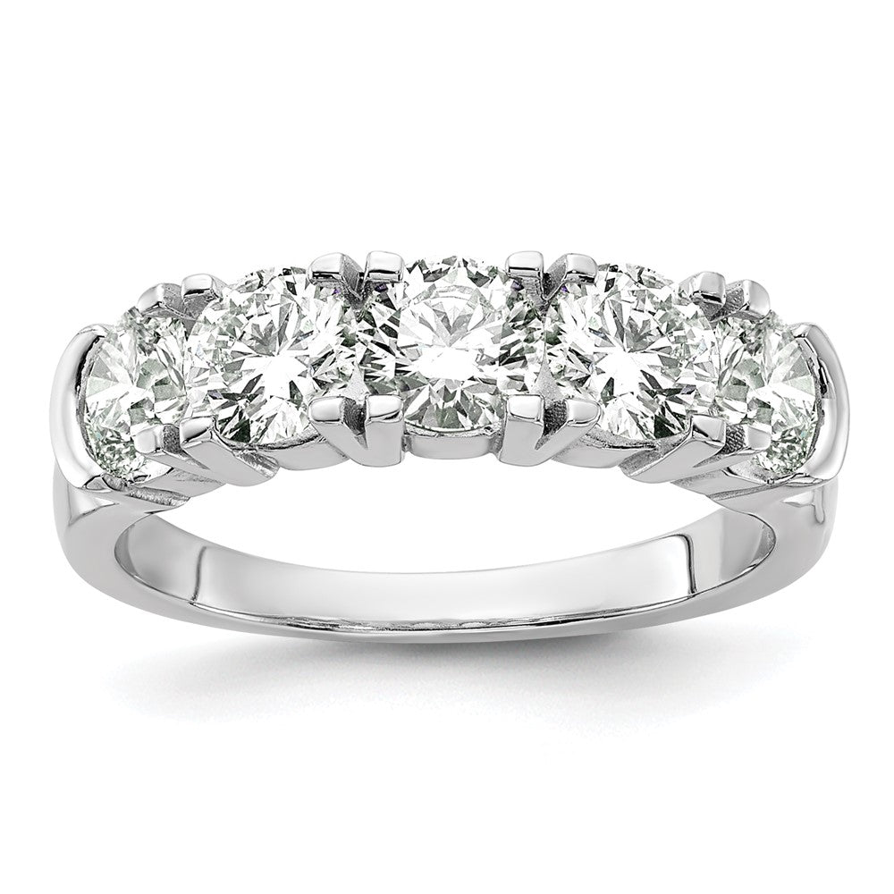 14K Weißgold Fünf-Stein-Ring mit 1,75 ct. Laborgezüchteten Diamanten VS/SI+ G+