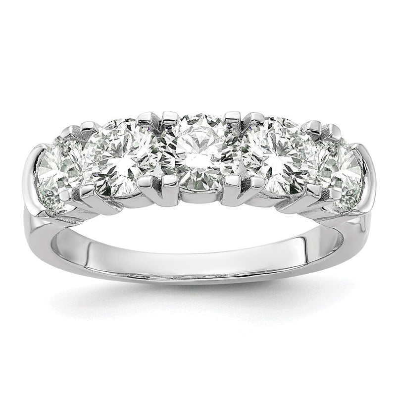 14K Weißgold Fünf-Stein-Ring mit 1,75 ct. Laborgezüchteten Diamanten VS/SI+ G+