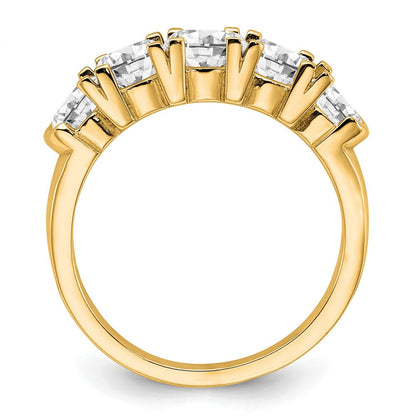 14K Gelbgold 1 3/4 Karat Im Labor Gezüchtet Diamant Vs/si+ G+ Five Stein Komplett Ring