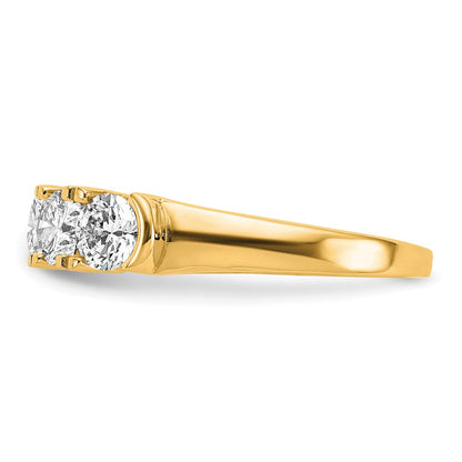 14K Gelbgold 1 3/4 Karat Im Labor Gezüchtet Diamant Vs/si+ G+ Five Stein Komplett Ring