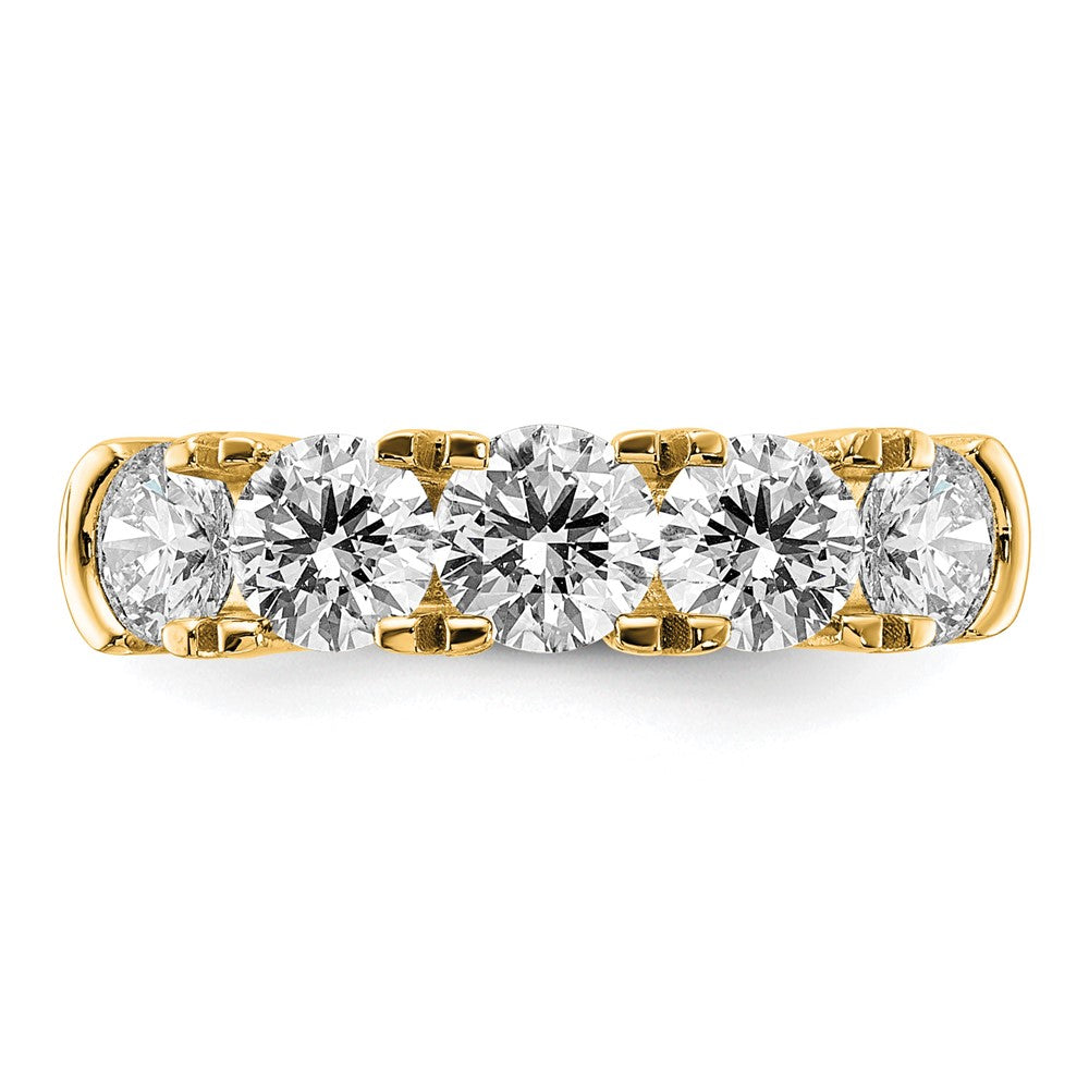 14K Gelbgold 1 3/4 Karat Im Labor Gezüchtet Diamant Vs/si+ G+ Five Stein Komplett Ring