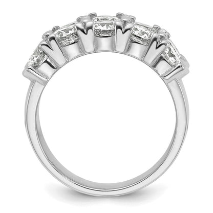 14K Weißgold Zehn-Stein-Ring mit doppelter Reihe, 3,375 ct. im Labor gezüchteten Diamanten VS/SI+ G+
