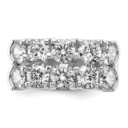 14K Weißgold Zehn-Stein-Ring mit doppelter Reihe, 3,375 ct. im Labor gezüchteten Diamanten VS/SI+ G+