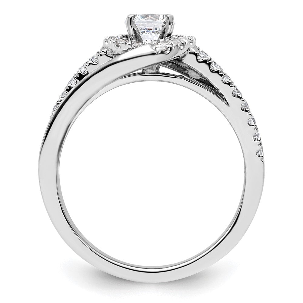 14K Weißgold Verlobungsring mit 0,75 ct. rund geschliffenen, im Labor gezüchteten Diamanten, VS/SI+ G+