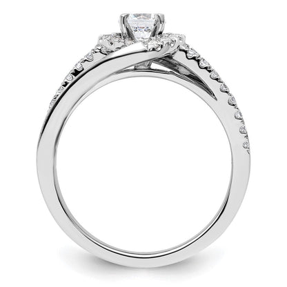 14K Weißgold Verlobungsring mit 0,75 ct. rund geschliffenen, im Labor gezüchteten Diamanten, VS/SI+ G+