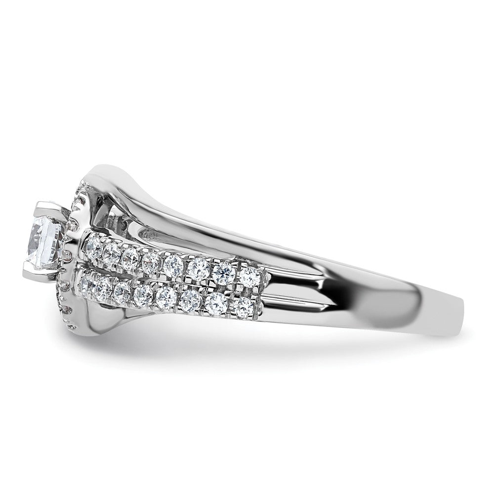 14K Weißgold Verlobungsring mit 0,75 ct. rund geschliffenen, im Labor gezüchteten Diamanten, VS/SI+ G+