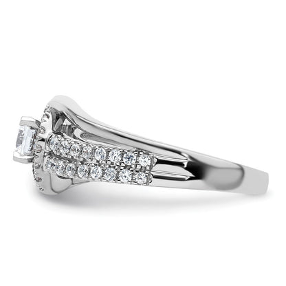 14K Weißgold Verlobungsring mit 0,75 ct. rund geschliffenen, im Labor gezüchteten Diamanten, VS/SI+ G+
