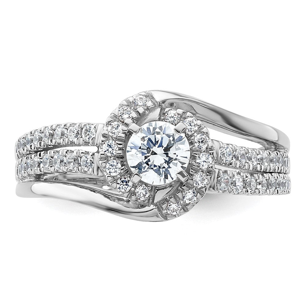 14K Weißgold Verlobungsring mit 0,75 ct. rund geschliffenen, im Labor gezüchteten Diamanten, VS/SI+ G+