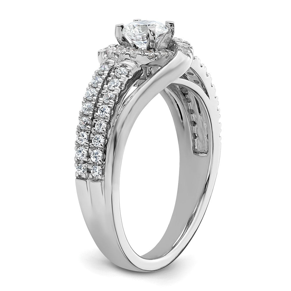 14K Weißgold Verlobungsring mit 0,75 ct. rund geschliffenen, im Labor gezüchteten Diamanten, VS/SI+ G+