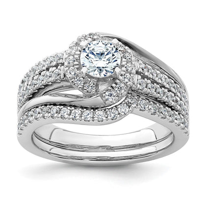 14K Weißgold Verlobungsring mit 0,75 ct. rund geschliffenen, im Labor gezüchteten Diamanten, VS/SI+ G+