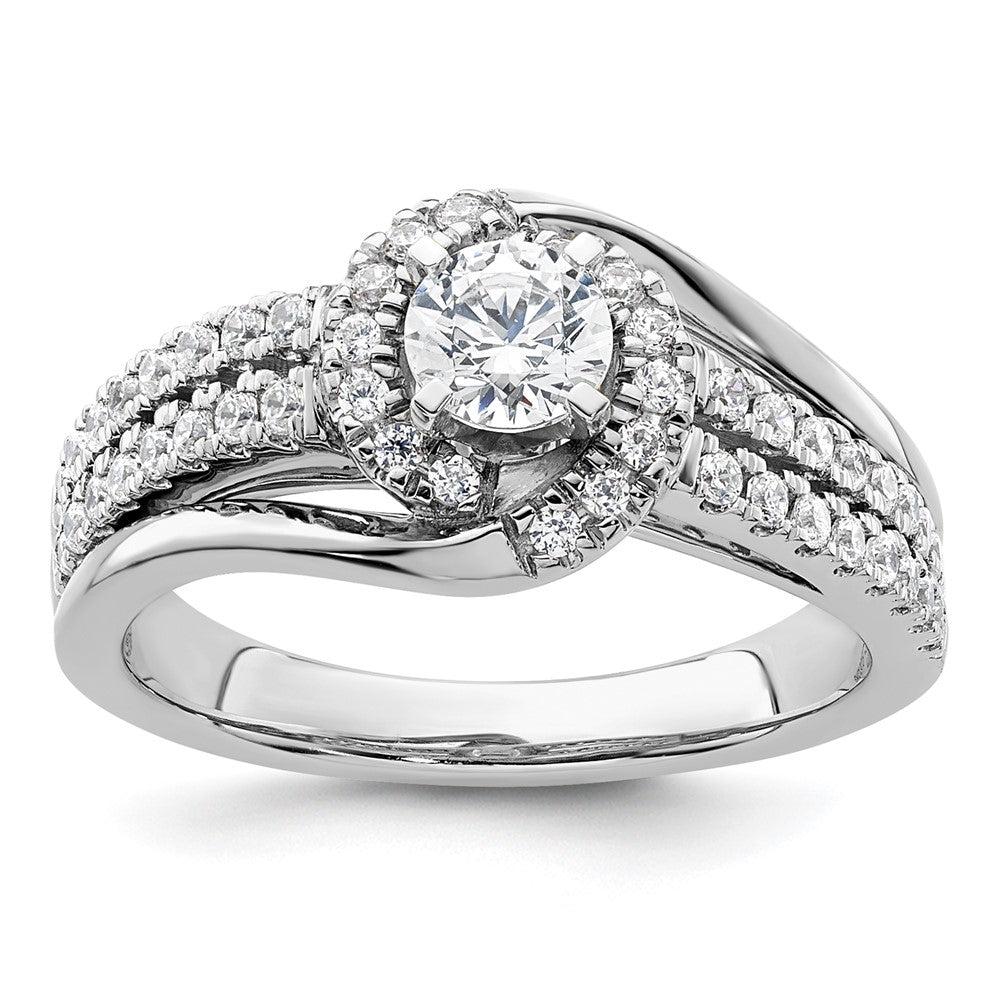 14K Weißgold Verlobungsring mit 0,75 ct. rund geschliffenen, im Labor gezüchteten Diamanten, VS/SI+ G+