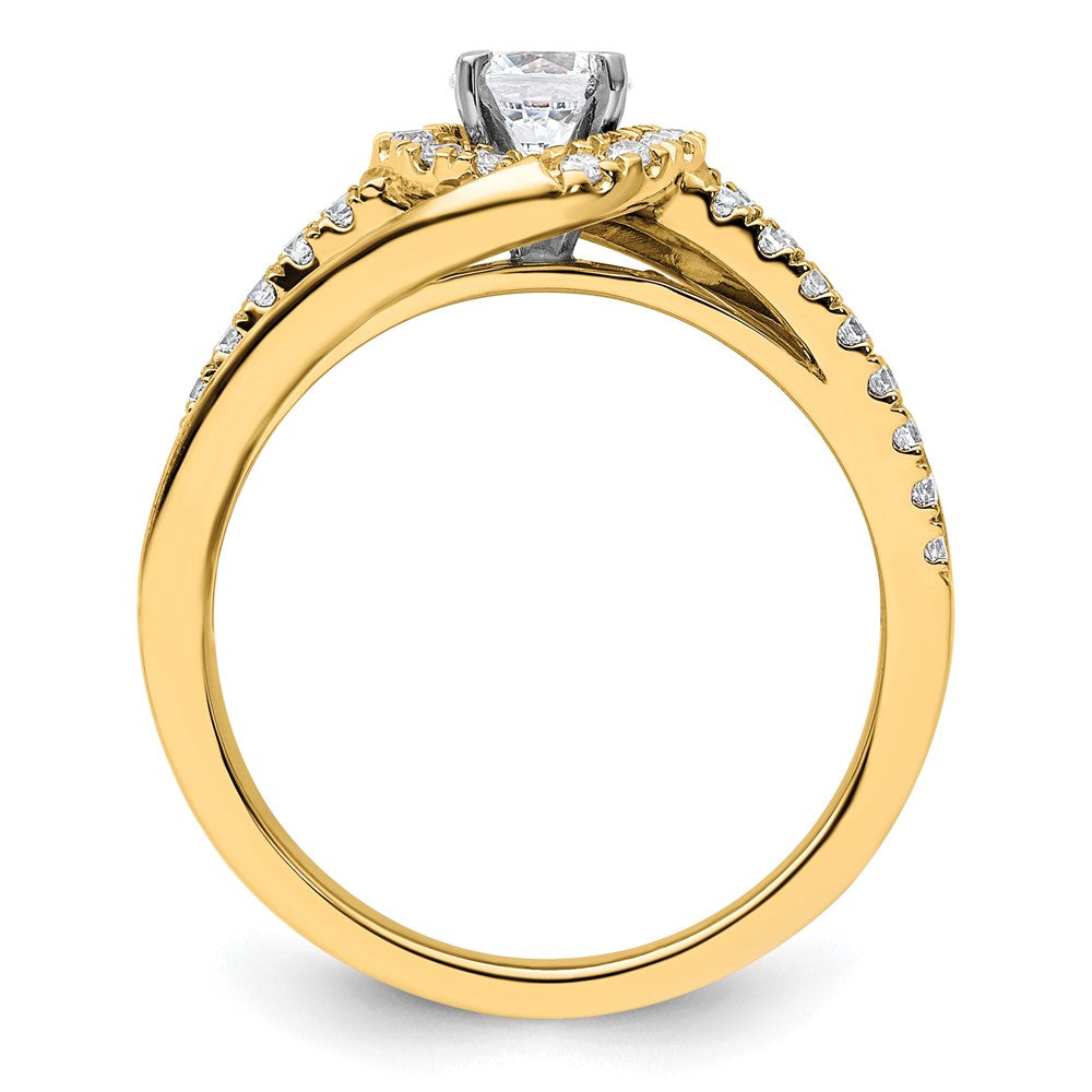 14K Gelbgold Verlobungsring mit 0,75 ct. rund geschliffenem, laborgezüchtetem Diamant, VS/SI+ G+