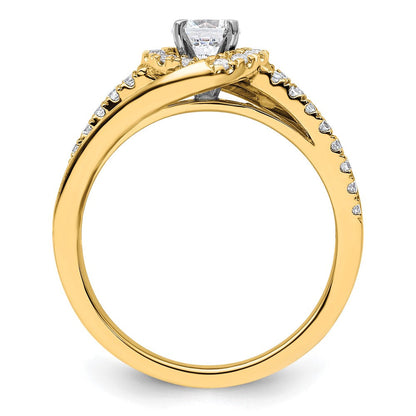 14K Gelbgold Verlobungsring mit 0,75 ct. rund geschliffenem, laborgezüchtetem Diamant, VS/SI+ G+