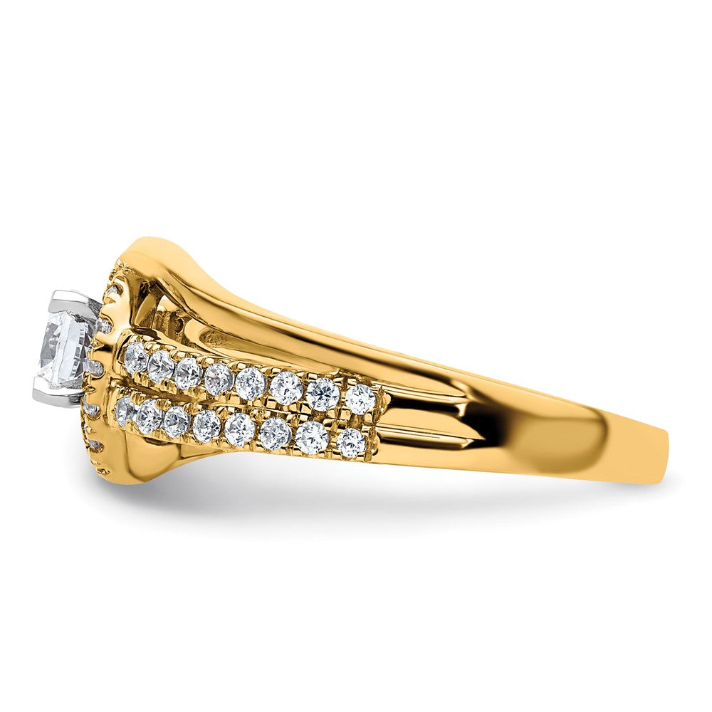 14K Gelbgold Verlobungsring mit 0,75 ct. rund geschliffenem, laborgezüchtetem Diamant, VS/SI+ G+