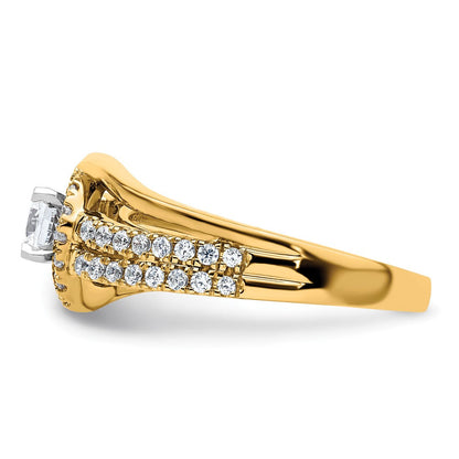 14K Gelbgold Verlobungsring mit 0,75 ct. rund geschliffenem, laborgezüchtetem Diamant, VS/SI+ G+