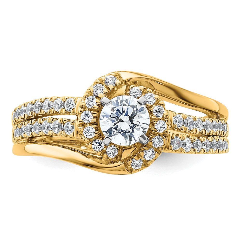 14K Gelbgold Verlobungsring mit 0,75 ct. rund geschliffenem, laborgezüchtetem Diamant, VS/SI+ G+