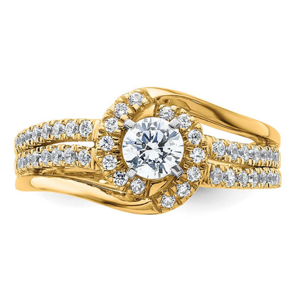 14K Gelbgold Verlobungsring mit 0,75 ct. rund geschliffenem, laborgezüchtetem Diamant, VS/SI+ G+