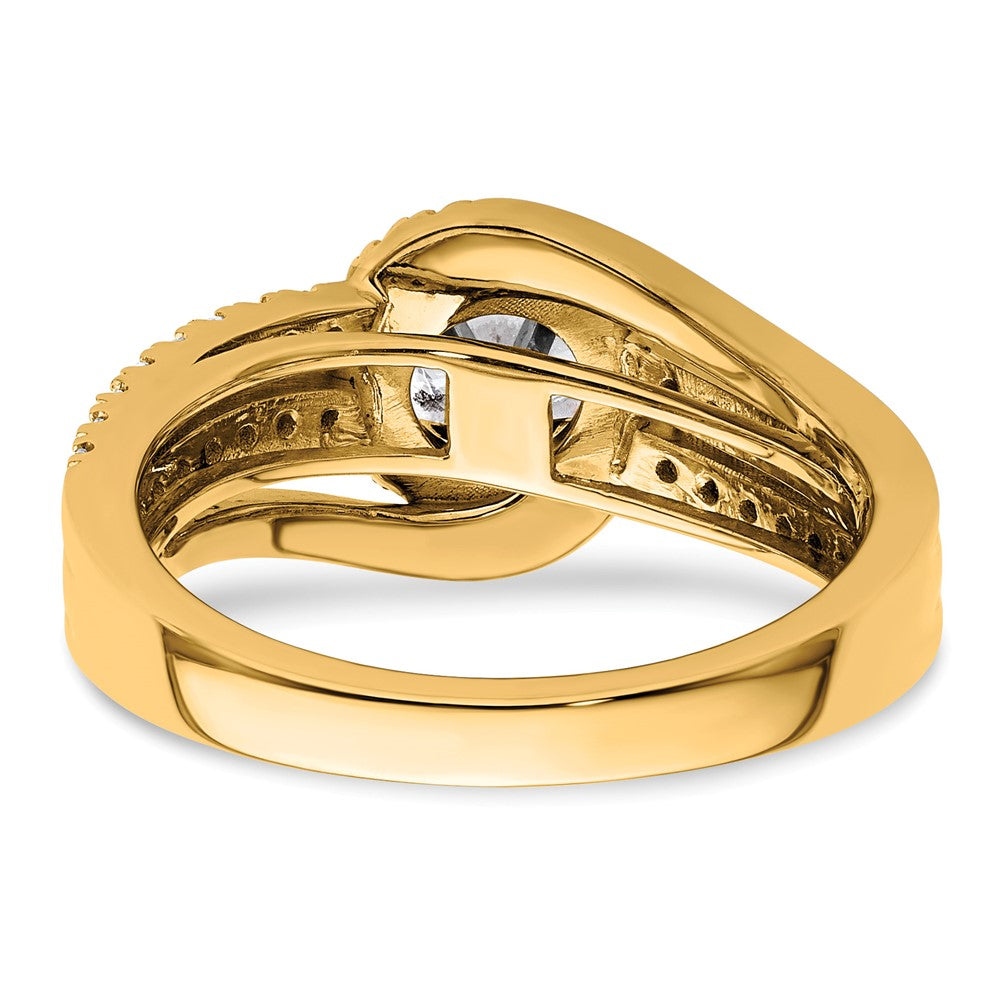 14K Gelbgold Verlobungsring mit 0,75 ct. rund geschliffenem, laborgezüchtetem Diamant, VS/SI+ G+