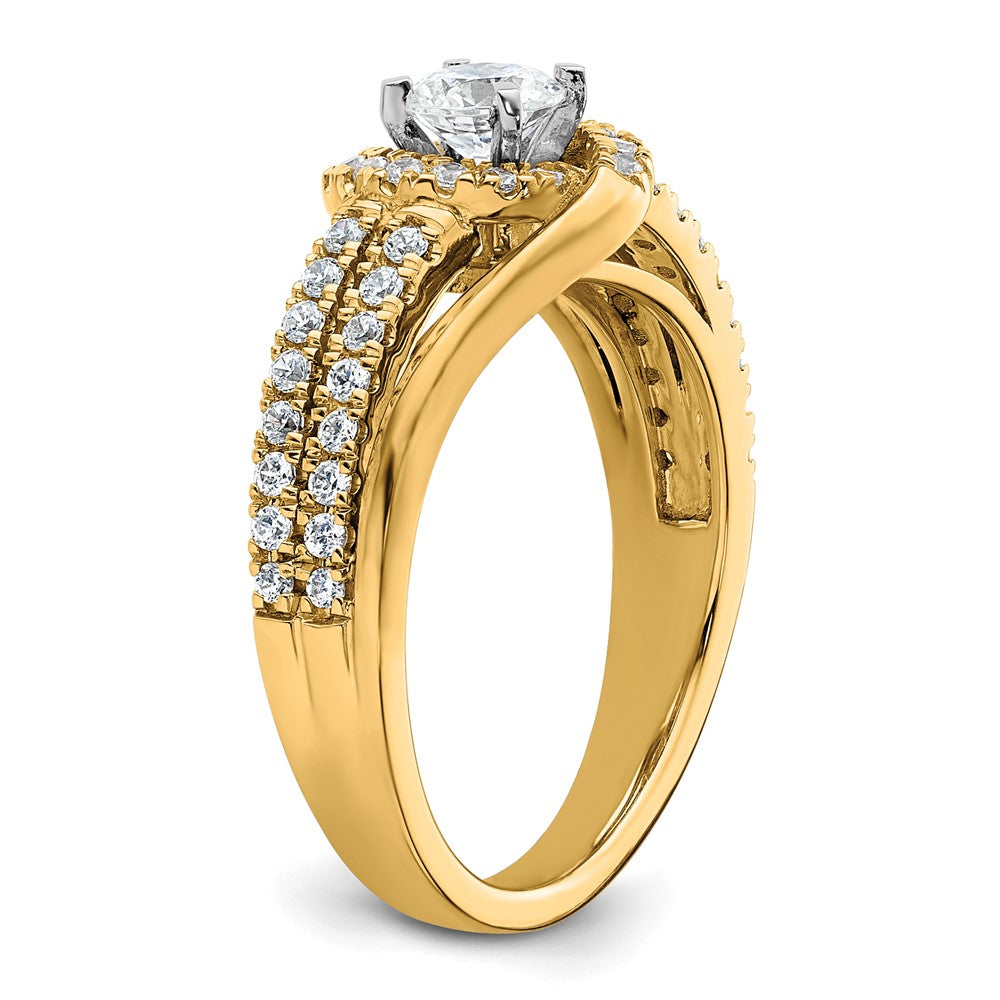 14K Gelbgold Verlobungsring mit 0,75 ct. rund geschliffenem, laborgezüchtetem Diamant, VS/SI+ G+