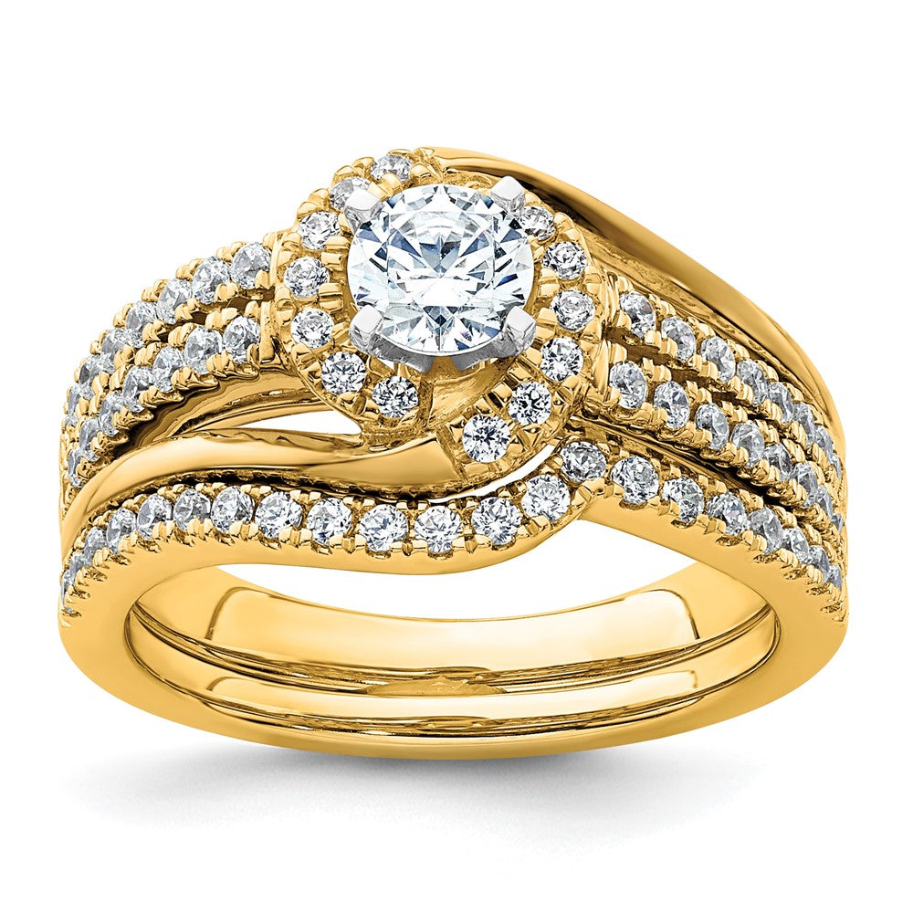 14K Gelbgold Verlobungsring mit 0,75 ct. rund geschliffenem, laborgezüchtetem Diamant, VS/SI+ G+