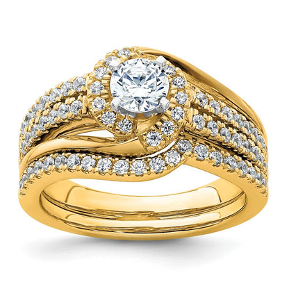 14K Gelbgold Verlobungsring mit 0,75 ct. rund geschliffenem, laborgezüchtetem Diamant, VS/SI+ G+