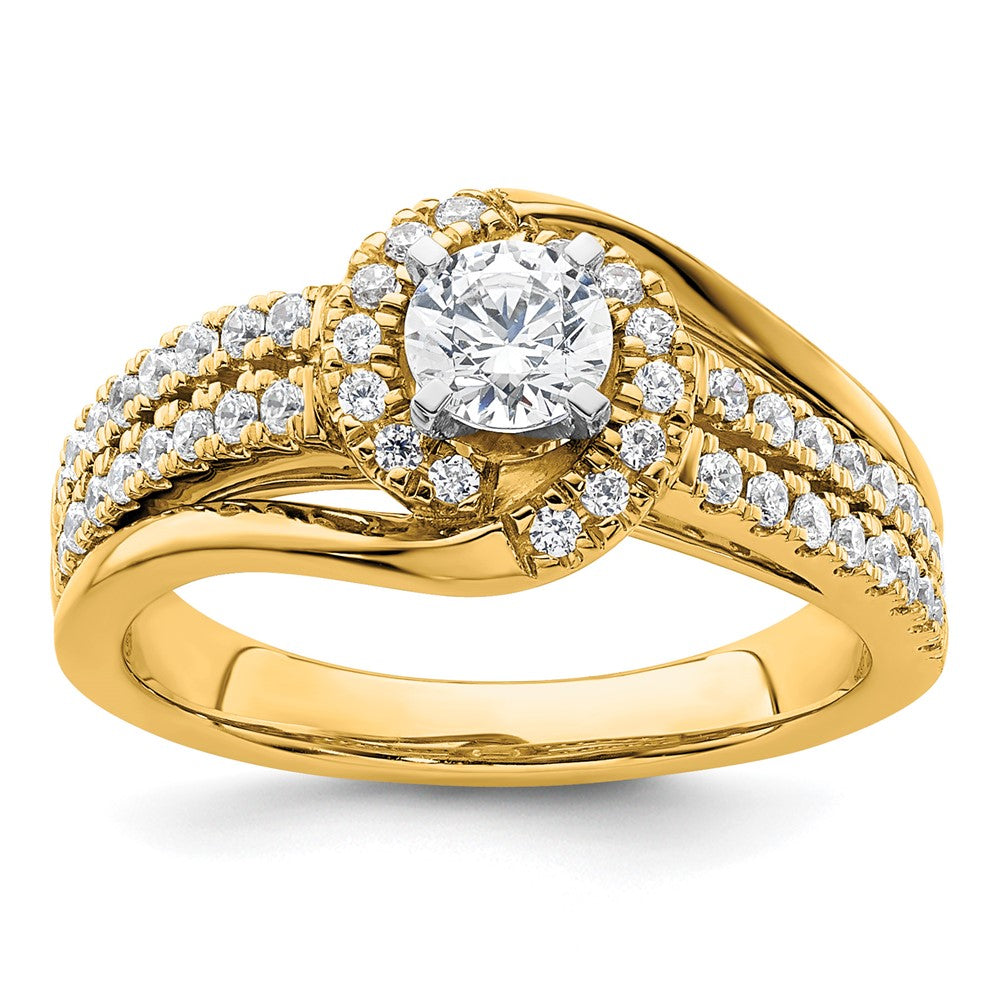 14K Gelbgold Verlobungsring mit 0,75 ct. rund geschliffenem, laborgezüchtetem Diamant, VS/SI+ G+