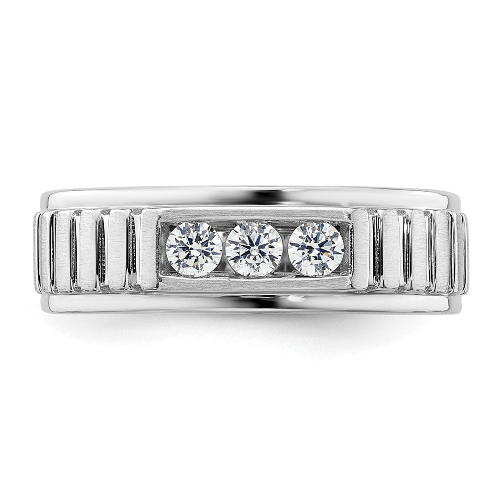 14K Weißgold Herren-Ring mit im Labor gezüchteten Diamanten, VS/SI+ G+