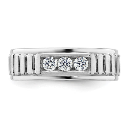 14K Weißgold Herren-Ring mit im Labor gezüchteten Diamanten, VS/SI+ G+