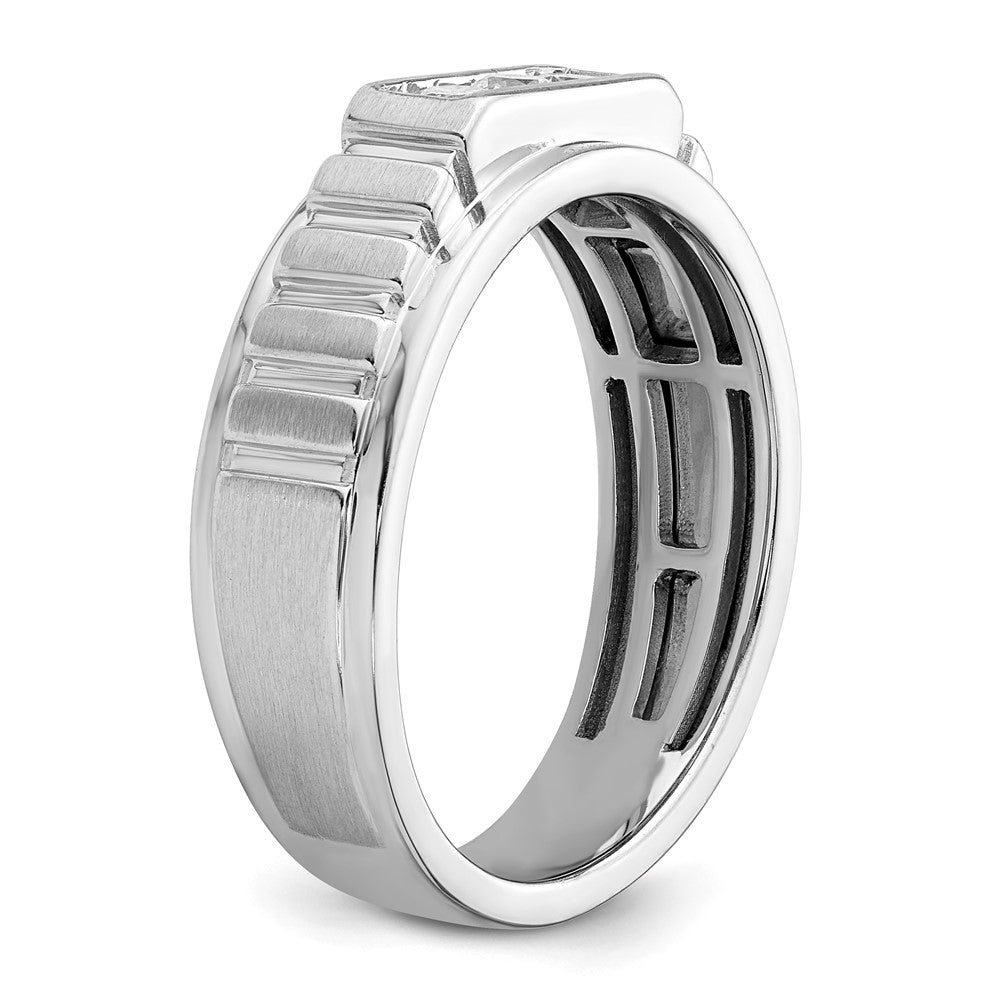 14K Weißgold Herren-Ring mit im Labor gezüchteten Diamanten, VS/SI+ G+