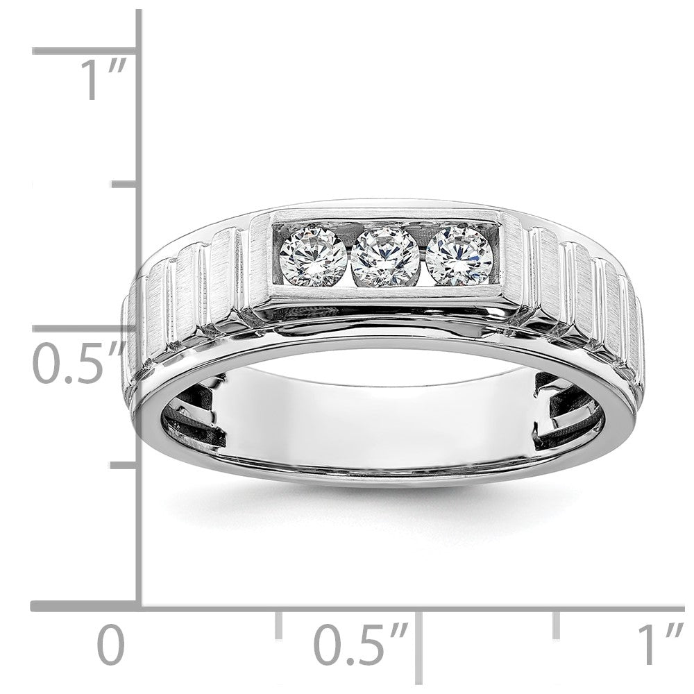 14K Weißgold Herren-Ring mit im Labor gezüchteten Diamanten, VS/SI+ G+