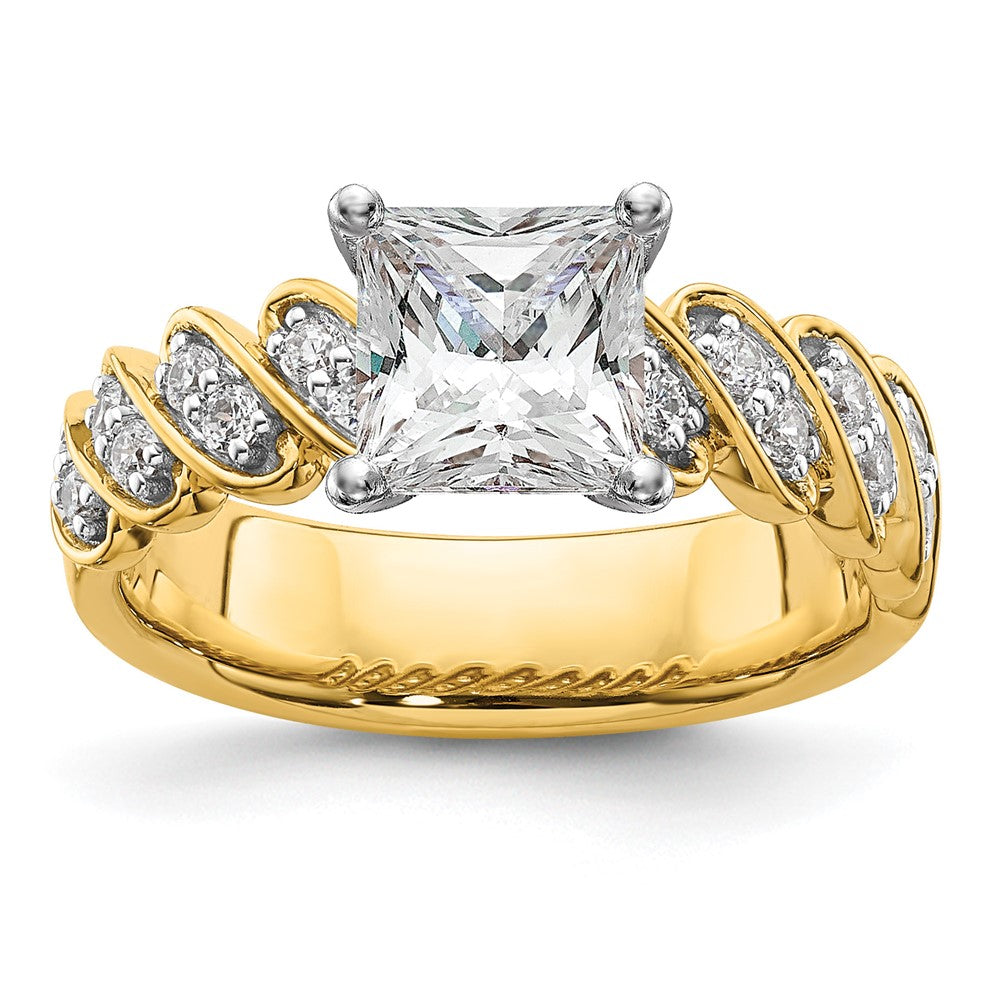 14K Gelbgold Bicolor Verlobungsring mit 0,33 ct. Labordiamant VS/SI+ G+ in Krappenfassung