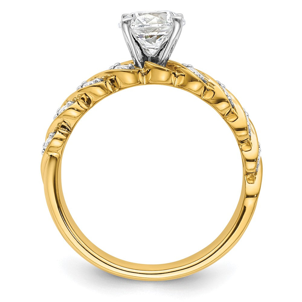 14K Gelbgold Bicolor Verlobungsring mit 0,33 ct. Labordiamant VS/SI+ G+ in Krappenfassung