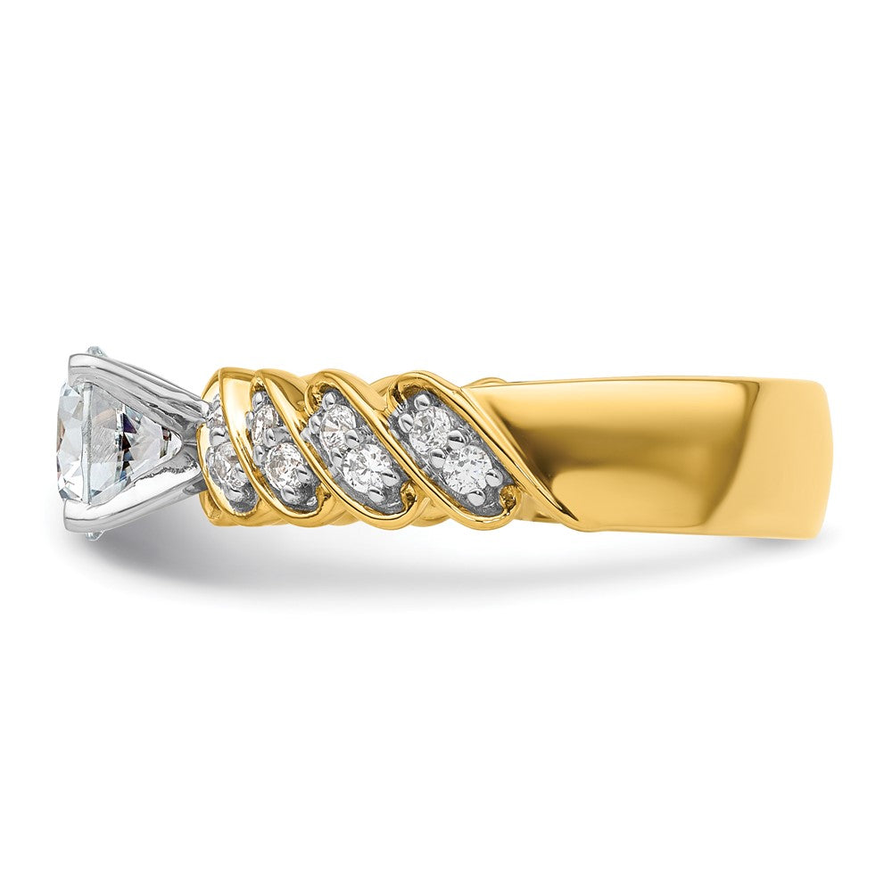 14K Gelbgold Bicolor Verlobungsring mit 0,33 ct. Labordiamant VS/SI+ G+ in Krappenfassung