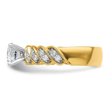 14K Gelbgold Bicolor Verlobungsring mit 0,33 ct. Labordiamant VS/SI+ G+ in Krappenfassung
