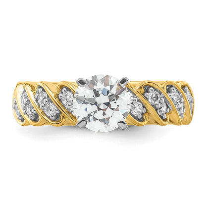 14K Gelbgold Bicolor Verlobungsring mit 0,33 ct. Labordiamant VS/SI+ G+ in Krappenfassung