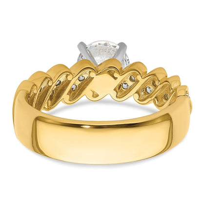 14K Gelbgold Bicolor Verlobungsring mit 0,33 ct. Labordiamant VS/SI+ G+ in Krappenfassung