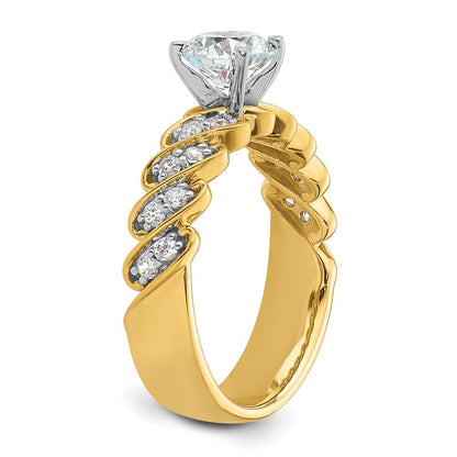 14K Gelbgold Bicolor Verlobungsring mit 0,33 ct. Labordiamant VS/SI+ G+ in Krappenfassung