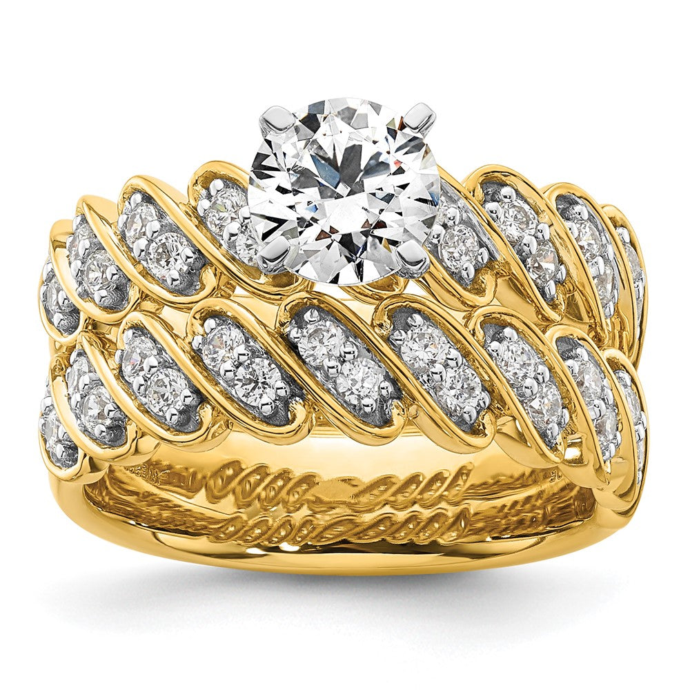 14K Gelbgold Bicolor Verlobungsring mit 0,33 ct. Labordiamant VS/SI+ G+ in Krappenfassung