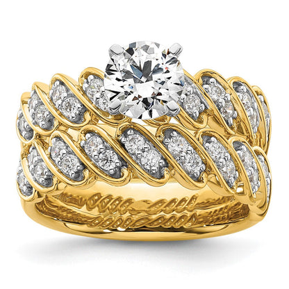 14K Gelbgold Bicolor Verlobungsring mit 0,33 ct. Labordiamant VS/SI+ G+ in Krappenfassung