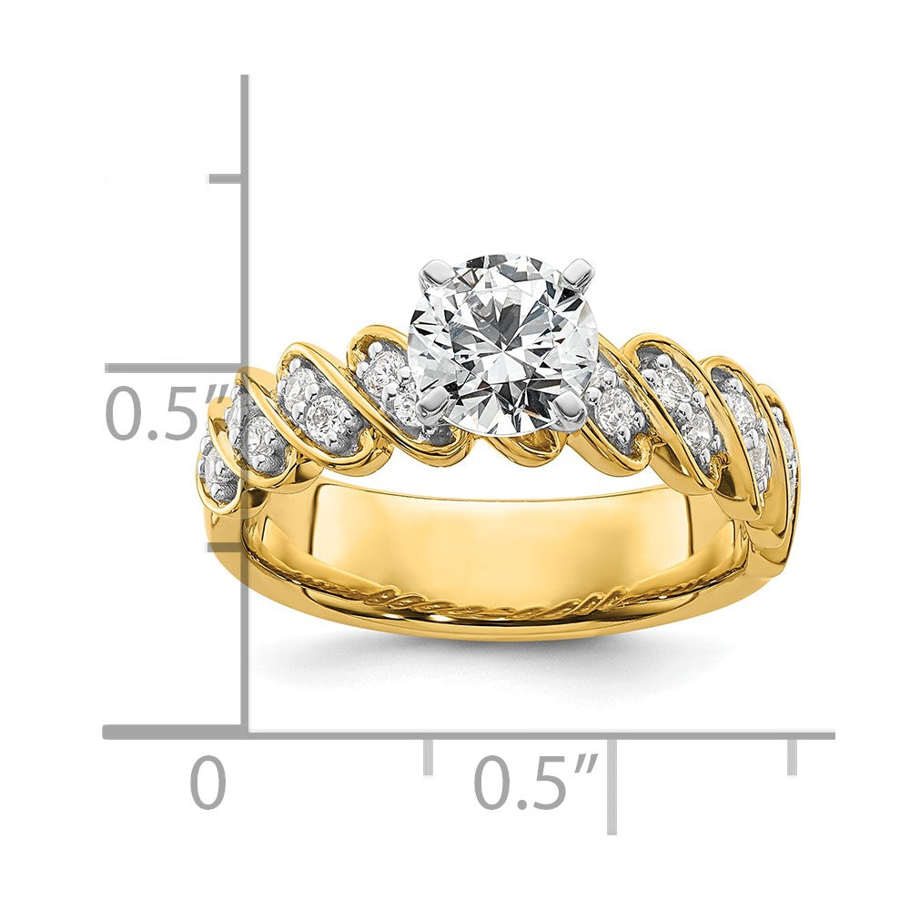 14K Gelbgold Bicolor Verlobungsring mit 0,33 ct. Labordiamant VS/SI+ G+ in Krappenfassung